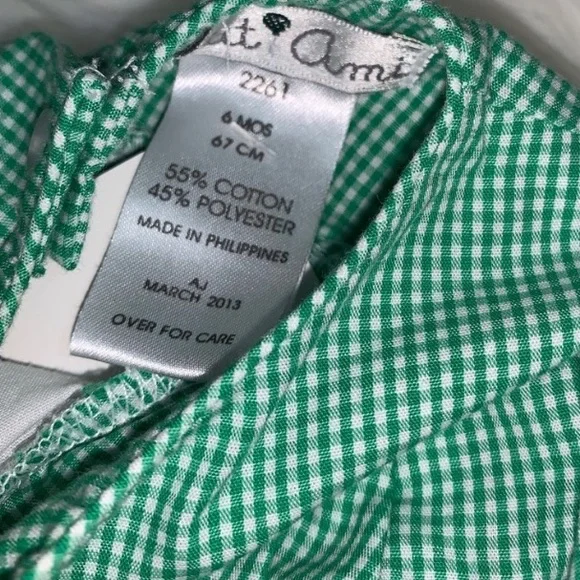 Petit Ami dress - 24 mo - green/white  checkered - Picture 9 of 9